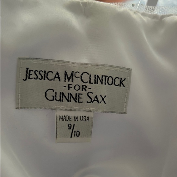 Gunne Sax Jessica McClintock Strapless White tulle glitter maxi dress - Picture 10 of 13